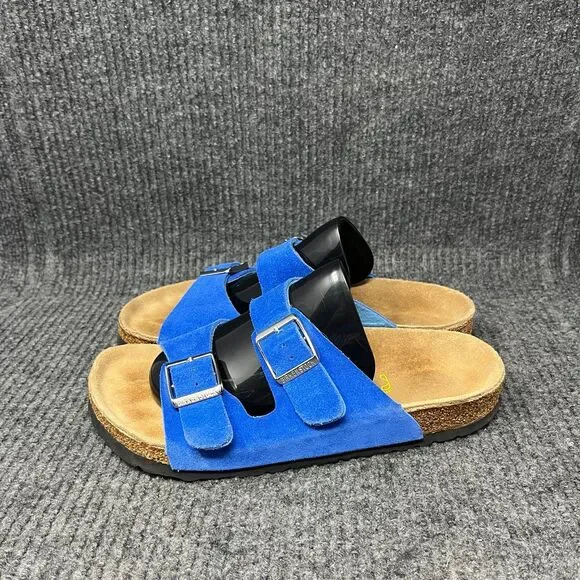 Birkenstock Arizona Blue Suede Sandals Women’s Size 39 / US 8 - Picture 3 of 7